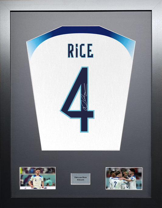 Declan Rice England World cup 22  signed Shirt Frame