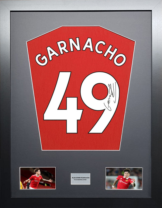 Alejandro Garnacho Manchester United signed Shirt Frame
