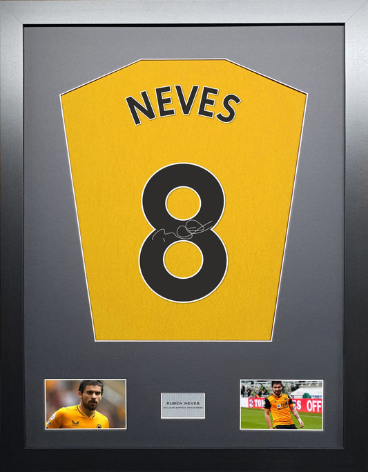Ruben Neves Wolverhampton Wanderers signed Shirt Frame