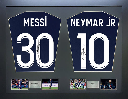 Messi and Neymar PSG  signed Shirt Frame